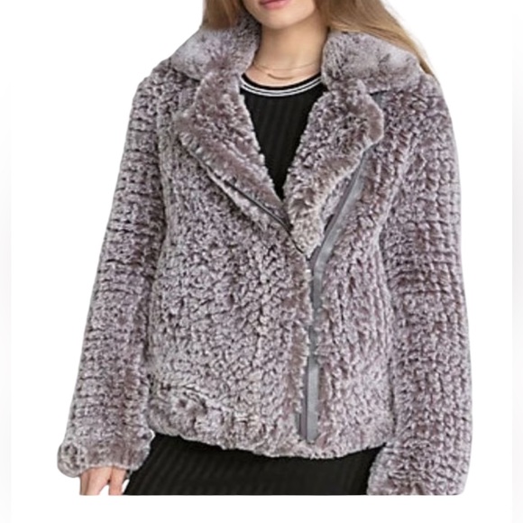 Avec Les Filles Jackets & Blazers - Avec Les Filles Faux Fur Grey Jacket, Large